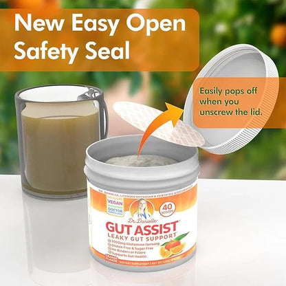Doctor Danielle Gut Assist - Leaky Gut Repair Supplement Powder - Glutamine, Arabinogalactan, Licorice Root - Supports IBS...