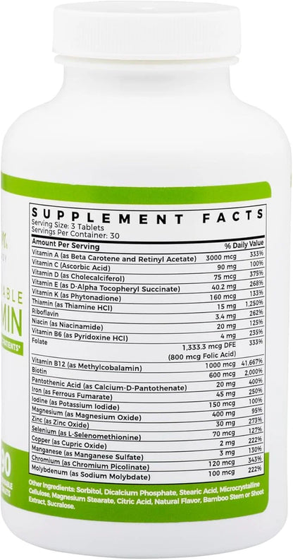 BariSlim Chewable Bariatric Multivitamin 45mg Iron