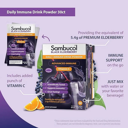 Sambucol Black Elderberry Drink Powder 30 Count
