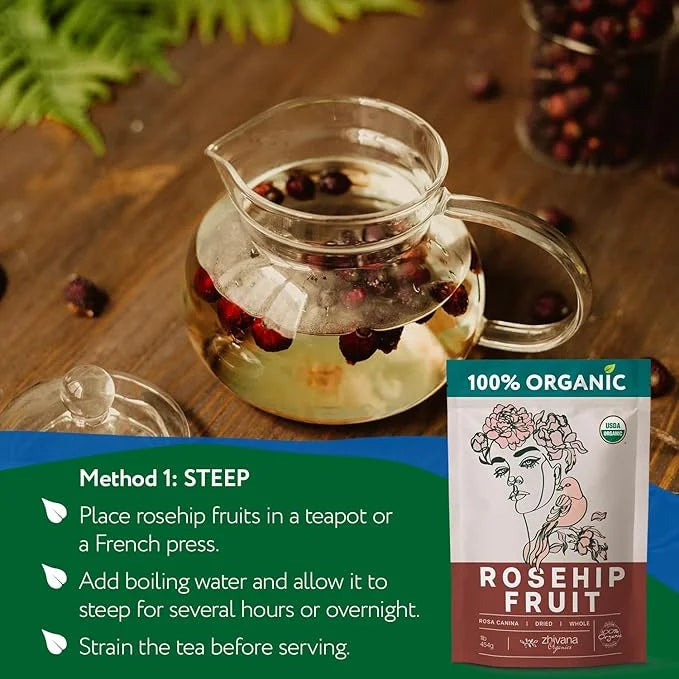 Rosehip Fruit Tea (Pack of 4) - Immune Support, Vitamin C from Food, Digestive Tea - For Kids & Adults - 4 LB - Product Image
