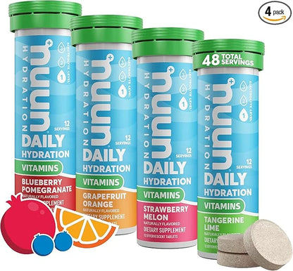 Nuun Hydration Vitamins Electrolyte Tablets, Mixed Fruit, 5 Essential Electrolytes for Hydration + Vitamin A, B6, C, D, E,...
