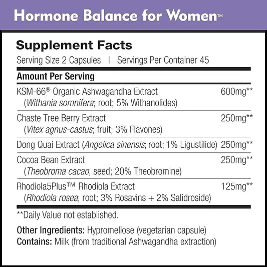 Hormone Balance for Women - Natural Mood Supplement - PMS Relief and Menopause Support | Featuring Clinically Studied KSM-...