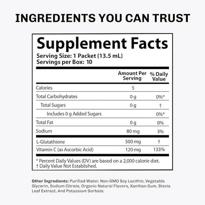 Aurora Nutrascience Micro-Liposomal Liquid Glutathione, Immune System Support, Antioxidant, 500 mg per Serving, 10 Single-...