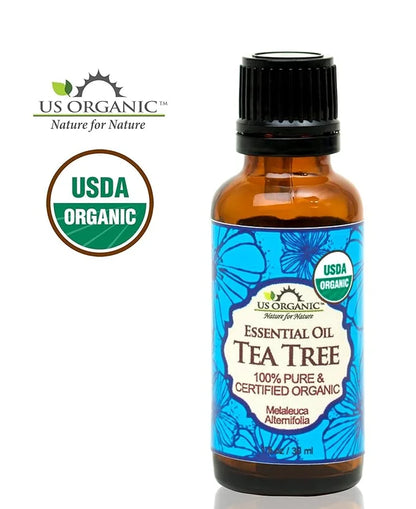 US Organic 100% Pure Tea Tree Essential Oil, Steam Distilled, USDA Certified Organic, for Hair, Skin, Scalp, Foot, Toenail...