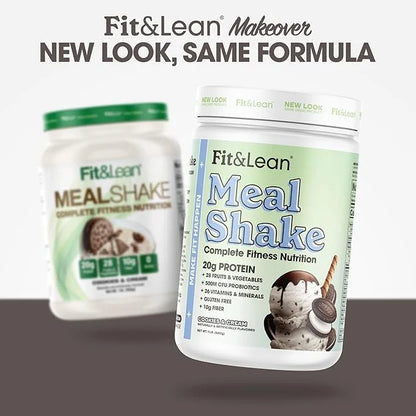 Fit & Lean Meal Shake, Fat Burning Meal Replacement, Meal Replacement with Protein, Fiber, Probiotics and Organic Fruits &...
