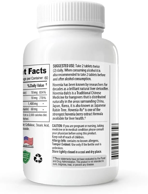 Hovenia-RX Milk Thistle 120 Tablets X 2 Bottles 2 Month