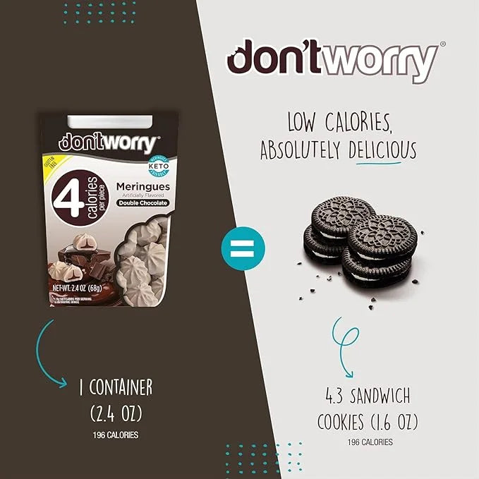 Don't Worry Keto Friendly Meringue Cookies - Chocolate & Hazelnut Cookies, Only 4 Calories per Piece!, Gluten Free Cookies...