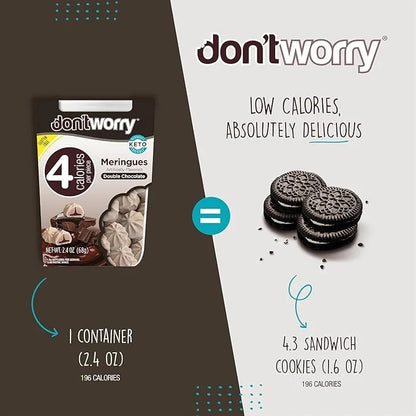 Don't Worry Keto Friendly Meringue Cookies - Chocolate & Hazelnut Cookies, Only 4 Calories per Piece!, Gluten Free Cookies...