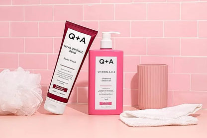 Q+A Vitamin A.C.E Cleansing Shower Oil, blend of vitamin-rich Fruit Extracts and Oils, plus a Superfood Complex supporting...