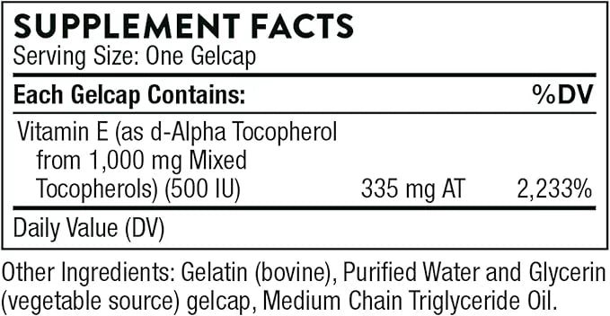 THORNE Ultimate-E - Contains All of The Natural Forms of Vitamin E - 60 Gelcaps - Product Image