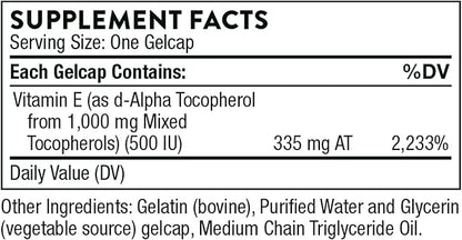 THORNE Ultimate-E - Contains All of The Natural Forms of Vitamin E - 60 Gelcaps - Product Image