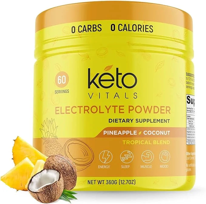 Keto Vitals Electrolytes Powder - Sugar Free Keto Electrolytes Powder with Potassium, Magnesium, Sodium, & Calcium - No Su...
