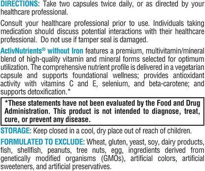 XYMOGEN ActivNutrients without Iron (60 Capsules)