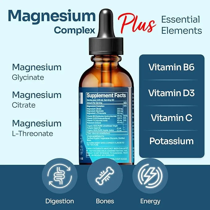 Triple Complex Magnesium 2 fl oz B6, D, 100% Absorption 45-Day Supply