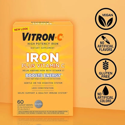 Vitron-C Iron Supplement, Once Daily, High 60 Count