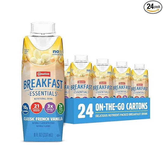 Carnation Breakfast Essentials Ready-to-Drink, Classic French Vanilla, 8 FL OZ Carton (Pack of 24) - Product Image