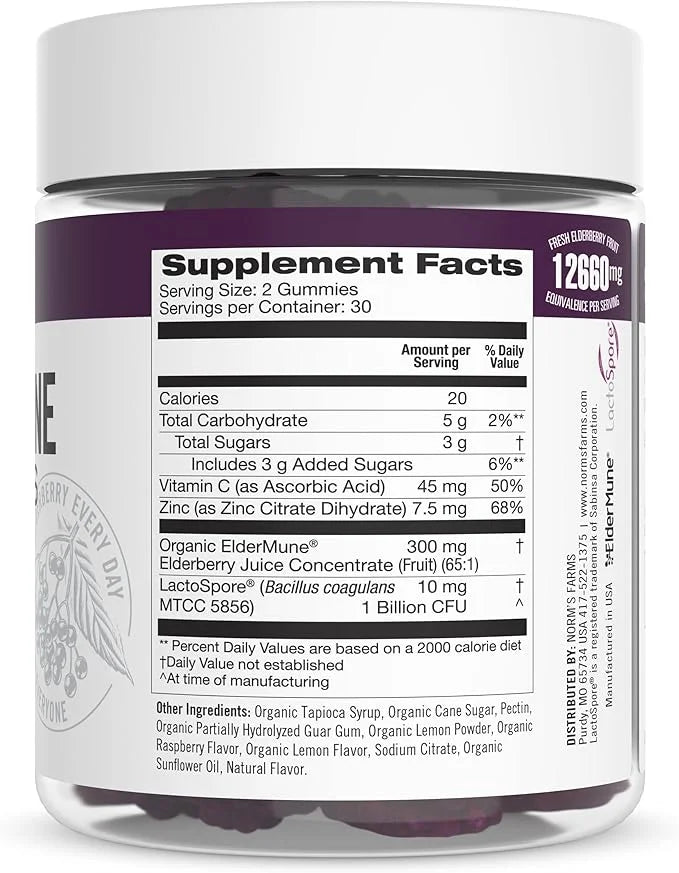 Norm's Farms Daily Immune and ElderKids 120 Gummies