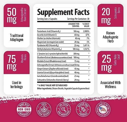 1 Body Ashwagandha Complex Supplement 180 Vegan