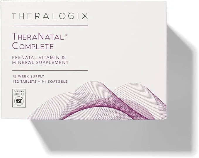Theralogix TheraNatal Complete Prenatal Vitamin Supplement 91-Day Supply D3, Folate, B6 & 182 Tablets 91 Softgels