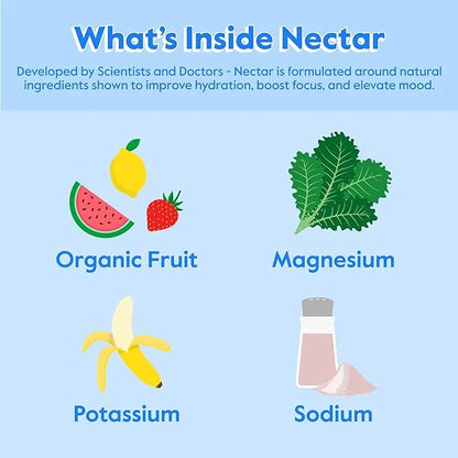 Nectar Hydration Packets - Electrolytes Powder Packets - No Sugar or Calories - Organic Fruit Liquid Daily IV Hydrate Pack...