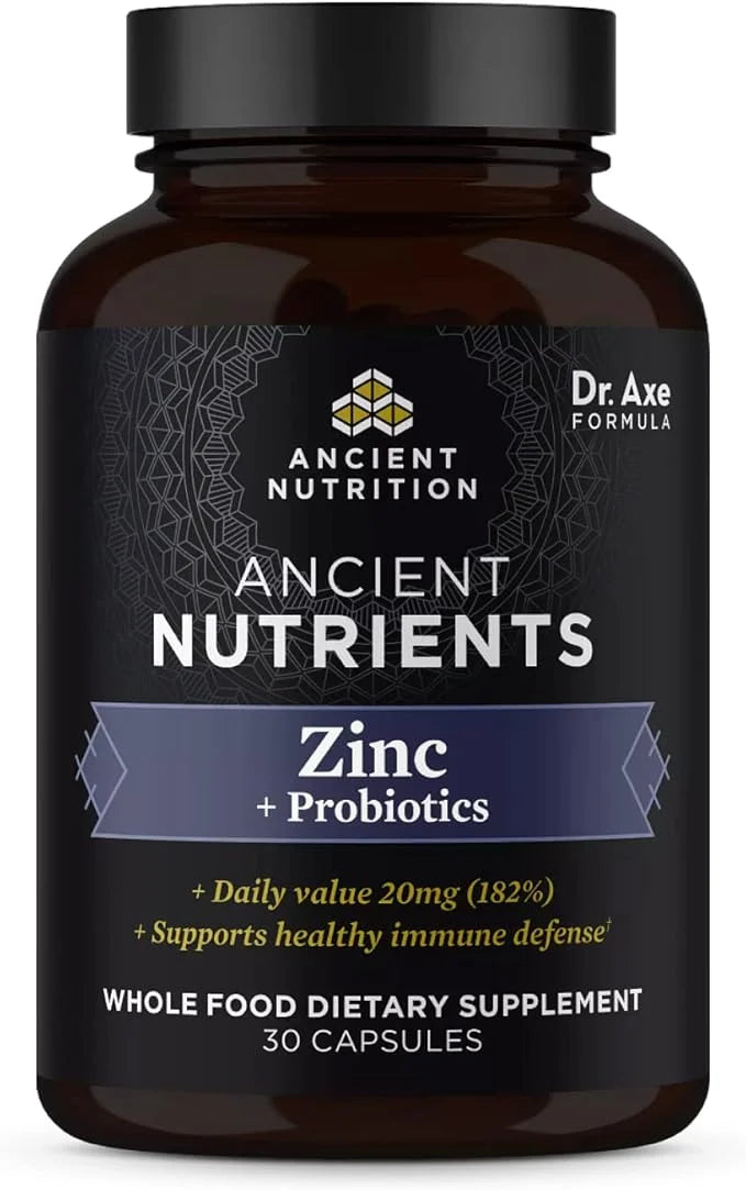 Probiotics and Zinc Supplement by Ancient Nutrition, Supports Healthy Immune System and Gut Health, Made Without GMOs, Sup...