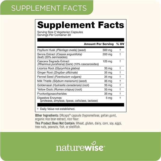 NatureWise Total Colon Care Fiber Cleanse [1 Month 60 Count]