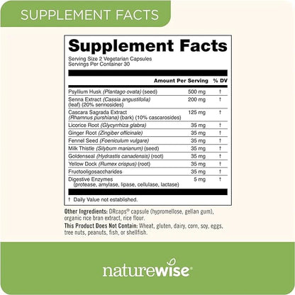 NatureWise Total Colon Care Fiber Cleanse [1 Month 60 Count]