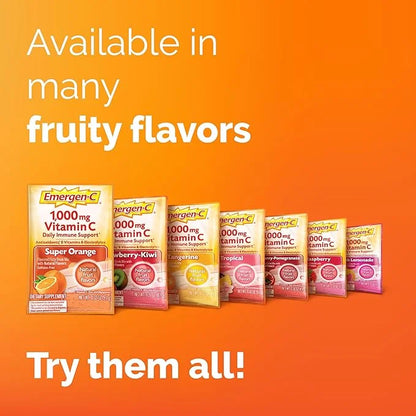 Emergen-C 1000mg Vitamin C Powder, with Antioxidants, B Vitamins and Electrolytes, Vitamin C Supplements for Immune Suppor...