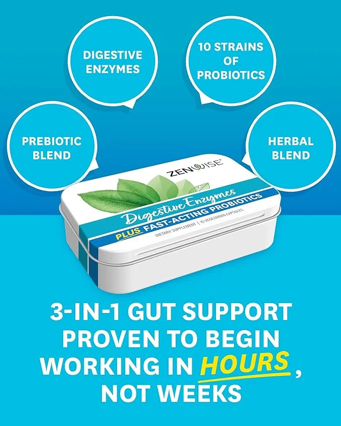 Zenwise Health Digestive Enzymes and Bromelain for Gut Health - Probiotic Multi Enzymes with Prebiotics and Probiotics for...