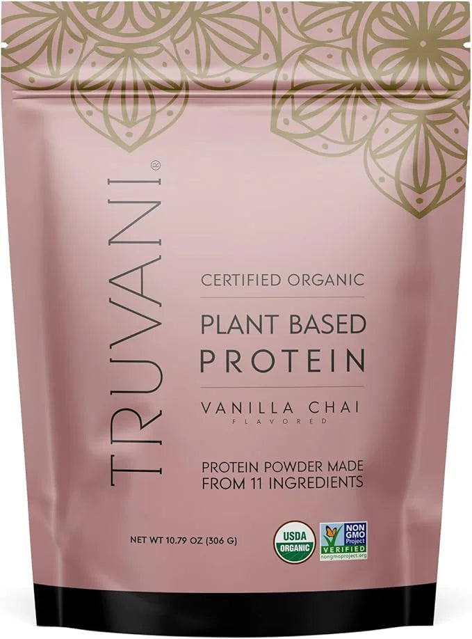 Truvani Vegan Pea Protein Powder | Vanilla Chai | 20g Organic Plant Based Protein | 10 Servings | Keto | Gluten & Dairy Fr...
