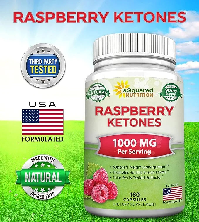 aSquared Nutrition Natural Raspberry Ketones 1000mg-180