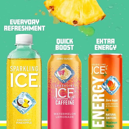 Sparkling Ice, Coconut Pineapple Sparkling Water, Zero Sugar Flavored Water, with Vitamins and Antioxidants, Low Calorie B...