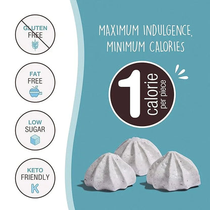 Don't Worry Meringue Cookies Keto Friendly - Cappucino & Cookies and Cream, Only 1 Calorie per piece!, Healthy Candy, Glut...