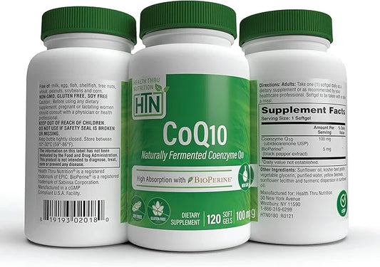 Health Thru Nutrition CoQ-10 100mg 120 Softgels Q10 | 3rd Party