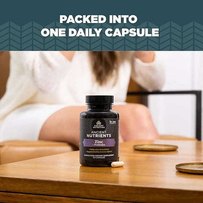 Probiotics and Zinc Supplement by Ancient 30 Count
