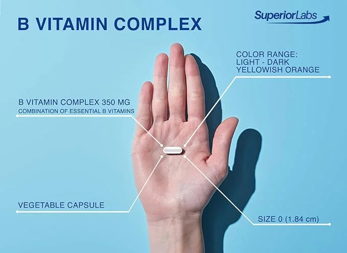 Superior Labs B Vitamin Complex 100% NonGMO 60 Vegetable