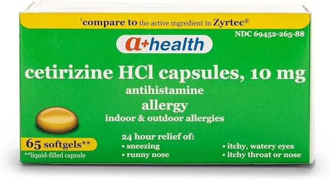Cetirizine Hcl 10 Mg Liquid Gels, 24 Hour 65 Count