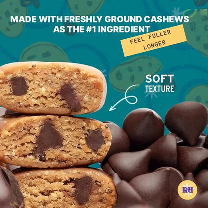 Vegan Protein Bars Chocolate Chip Cookie Dough with Low Sugar High Protein, 11g Protein, 4g Sugar, 11g Fiber, Keto, Plant ...