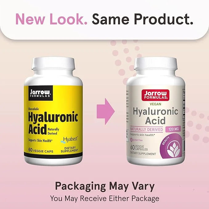 Jarrow Formulas Hyaluronic Acid 120 mg, Dietary Supplement, Skin Health Support, 60 Veggie Capsules, Up to 30 Day Supply -...
