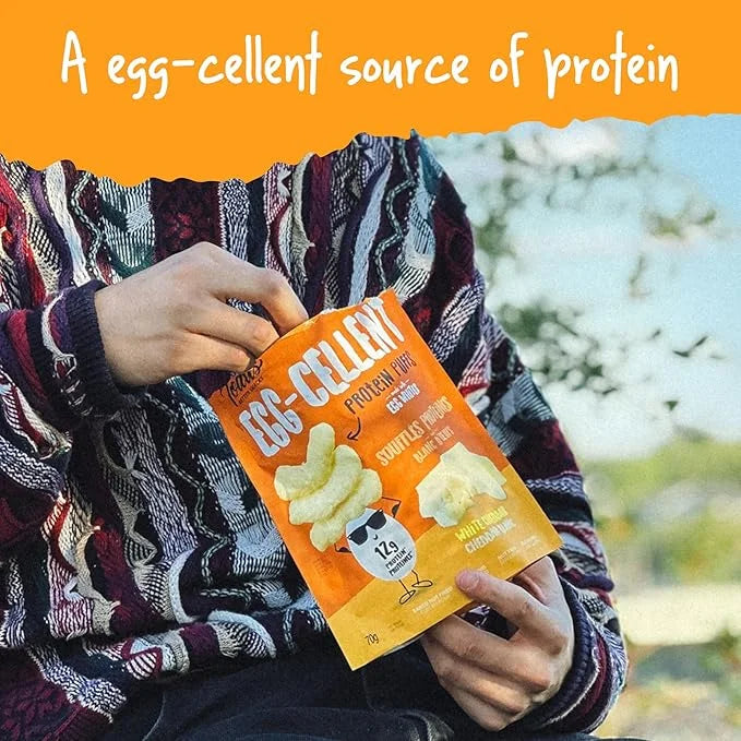 Todd's Better Snacks Egg-Cellent Protein Puffs, White Cheddar, 1.2 Oz (Pack of 10), Made with Egg Whites, 12g Protein, Glu...