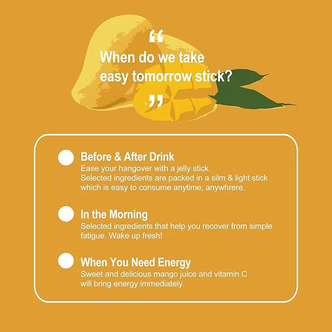 Easy Tomorrow Jelly Stick for Better Morning Rescue from Night Out, Party & Increasing Energy for Extra Endurance While Wo...