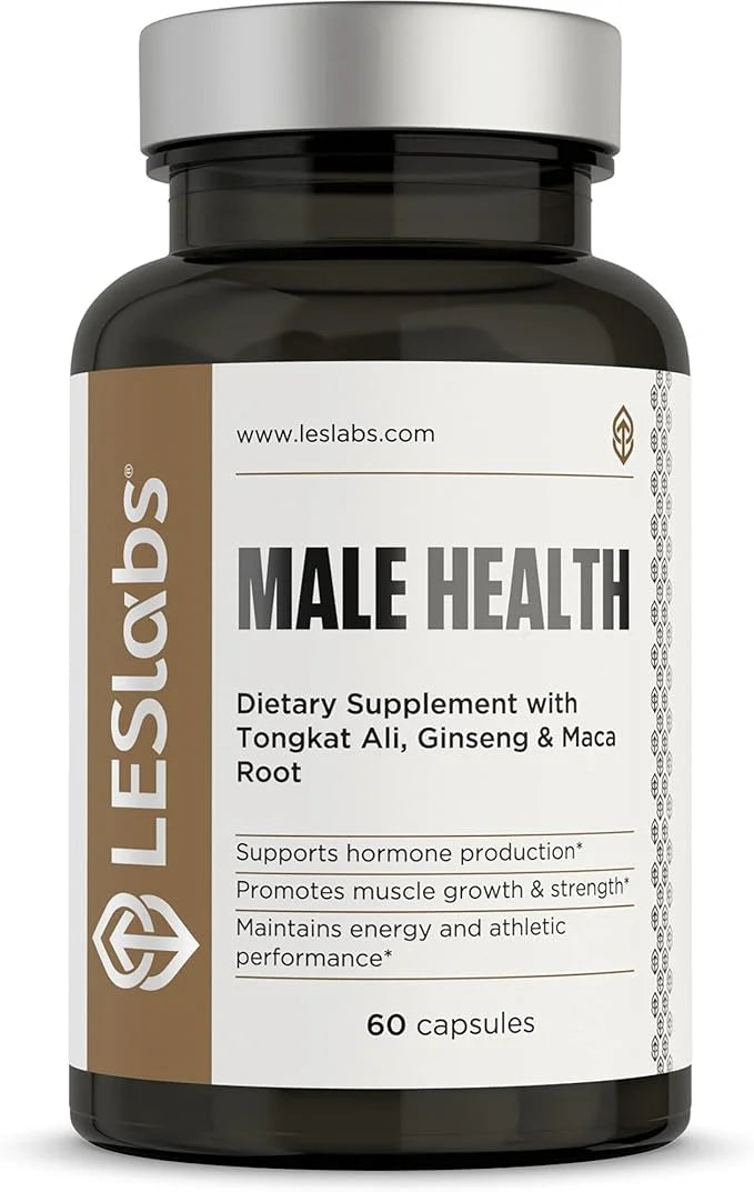 LES Labs Male Health – Enhance Hormone Production, Strength & Vitality, Drive & Endurance – Tongkat Ali, Ginseng, Maca & B...