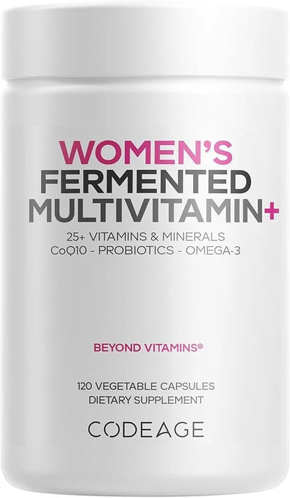 Codeage Women’s Daily Multivitamin, 25+ Vitamins & Minerals, Fermented, Organic Whole Foods, Probiotics Supplement - Vitam...