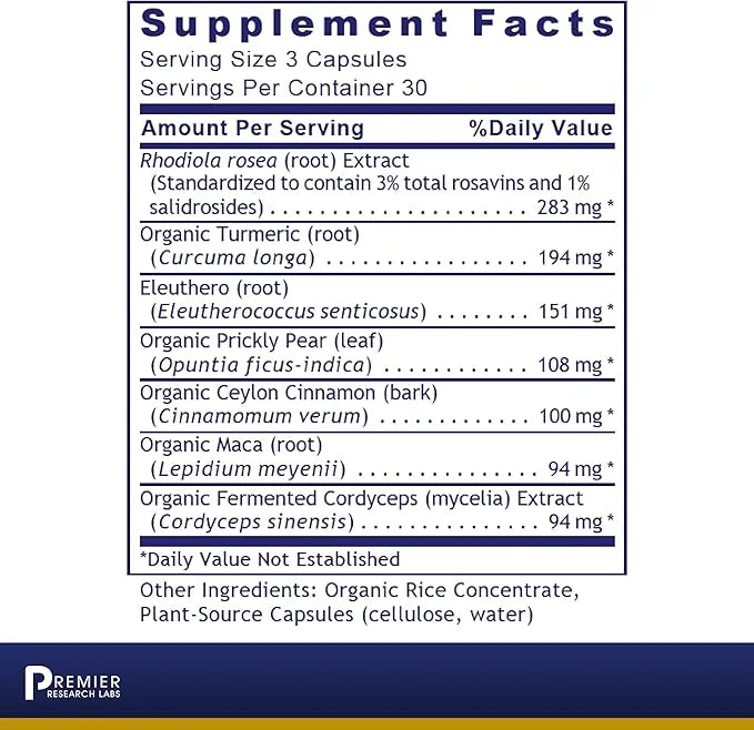 Premier Research Labs Adaptogen-R3: Adaptogen Supplements, 90 Vegetarian