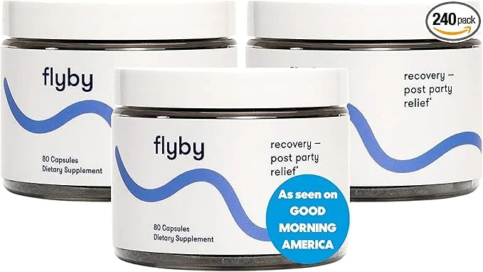 Flyby Recovery Supplement - All The Hang, Without The Over!™ - with Milk Thistle, Vitamin C, Activated Charcoal, and Apple...