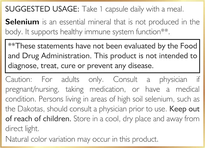 Coco March Selenium - Essential Mineral for Thyroid Health -200 mcg- 3 Month Supply -Gluten Free, Soy Free, Dairy Free, GM...