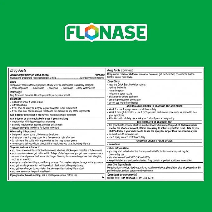 Flonase Allergy Relief Nasal Spray, 24-Hour 144 Sprays 2) plus