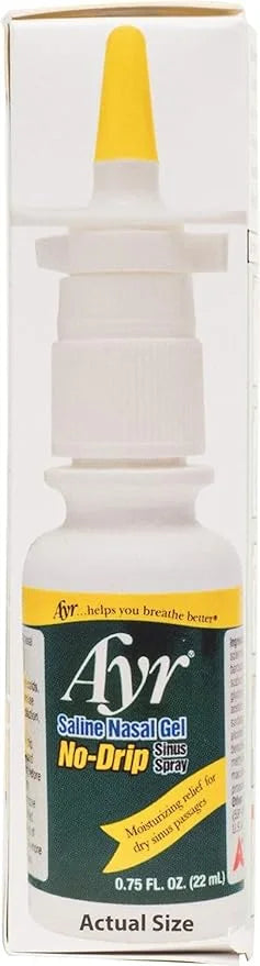 Ayr Saline Nasal Gel No-Drip Sinus Spray,0.75 Fl 3)