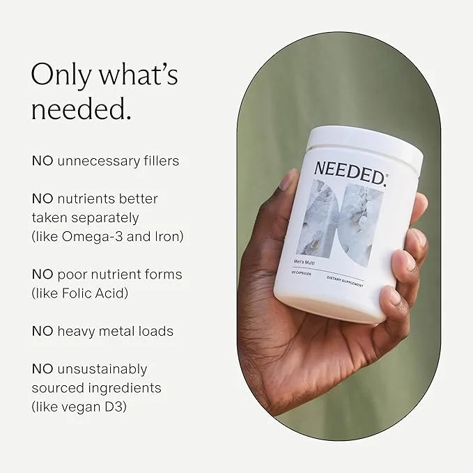Needed. Men's Multivitamin 2,000IUs of D3, Immune, B12, Selenium
