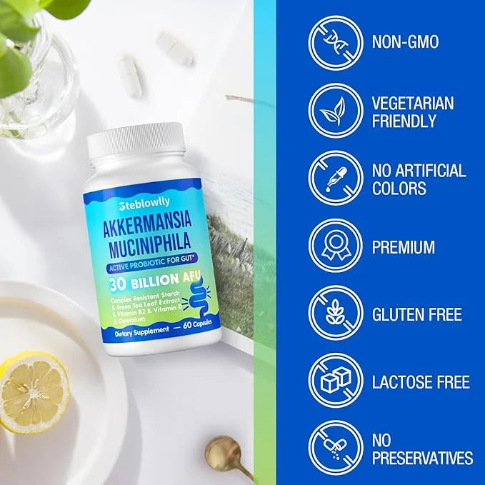 Akkermansia Probiotic, GLP-1, Live Strain Probiotics for Women & Men, GLP 1 Supplement for Gut Health, Digestive, Metaboli...